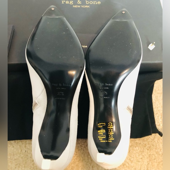 Rag & Bone Beha White Suede Leather Stiletto Ankle Boot. NIB. Sz 37.5 (7.5) - Picture 11 of 15